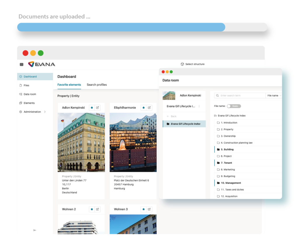 Upload und Strukturierung von Immobiliendokumenten im KI-Datenraum mit automatischer Kategorisierung
