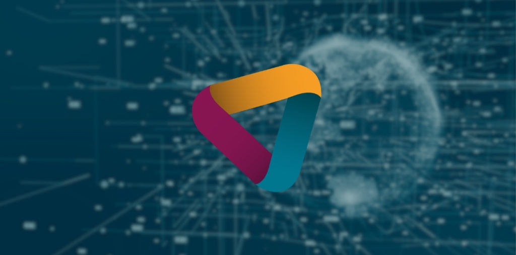 EVANA Logo vor digitalem Netzwerk als Symbol für KI-Integration in bestehende DMS-Landschaften