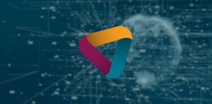 EVANA Logo vor digitalem Netzwerk als Symbol für KI-Integration in bestehende DMS-Landschaften